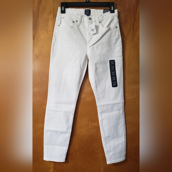 J Crew Factory NWT Petite 9" Mid-Rise Skinny Jeans in White Wash Size 27P - Picture 7 of 8
